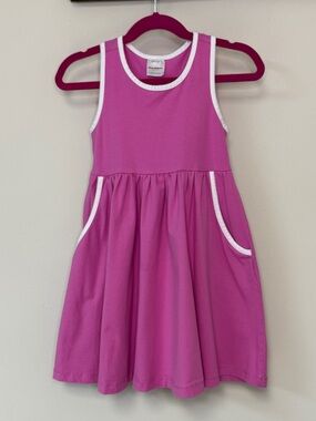 Hanna Andersson: Girls Pink / White Racerback Skater Twirl Dress, Size 5 / 110cm